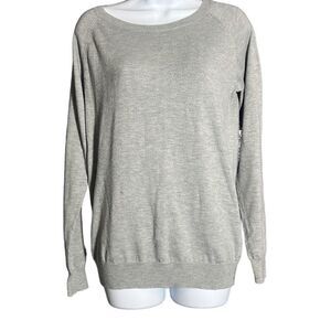 Brixon Ivy Womens Pullover Sweater Lace Elbow Patch Wool Blend Gray Size Medium